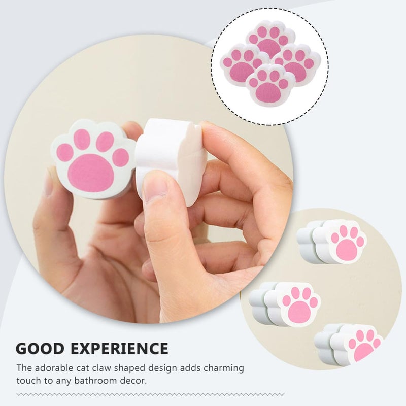 4Pcs Cat Paw Sponge Set Blue for Mirror Bathroom Kitchen Streak Free Cleaning - Image 4