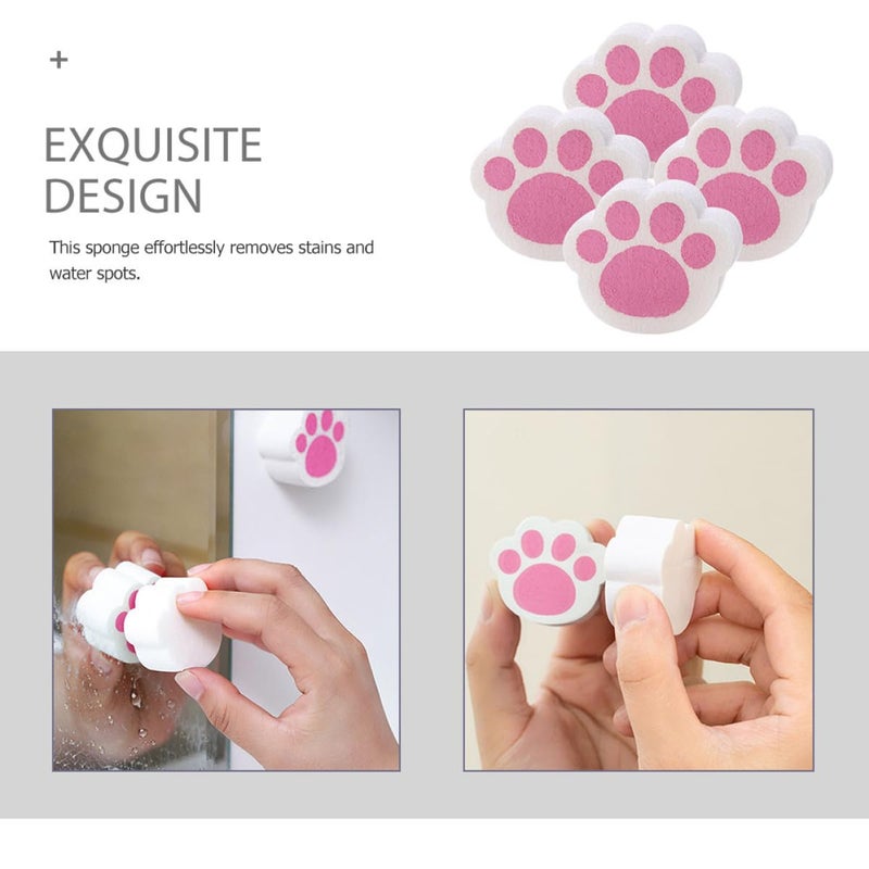 4Pcs Cat Paw Sponge Set Blue for Mirror Bathroom Kitchen Streak Free Cleaning - Image 5