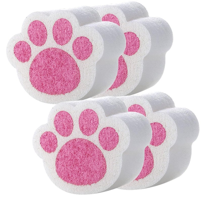 4Pcs Cat Paw Sponge Set Blue for Mirror Bathroom Kitchen Streak Free Cleaning - Image 2