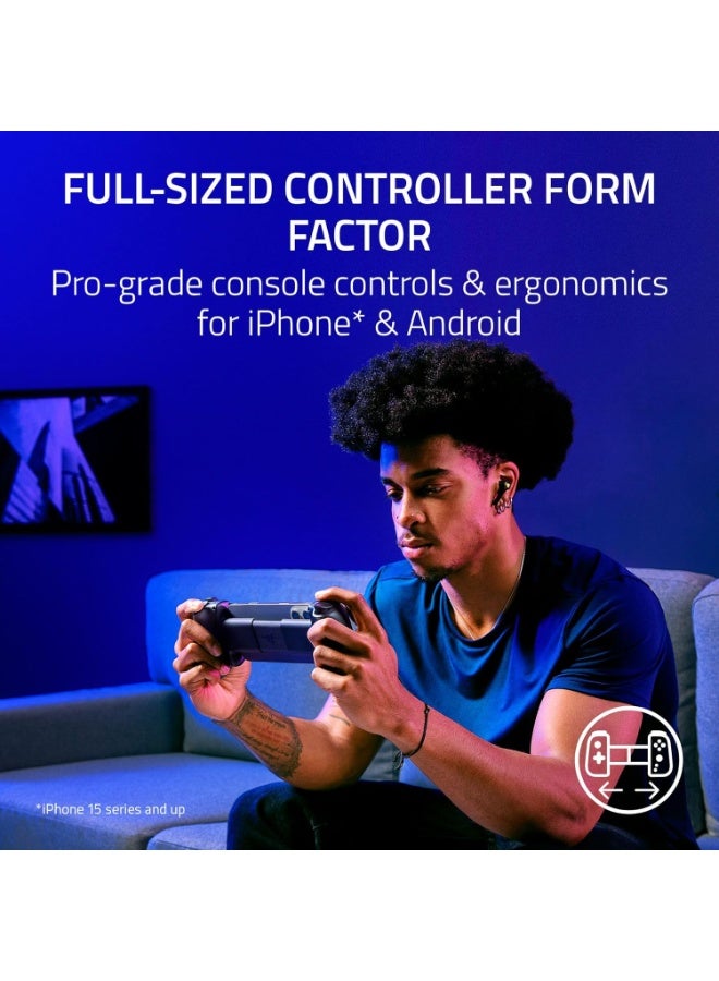 Razer Kishi V3 Gaming Controller for iPhone 15 & 16, Android: Full Sized TMR Thumbsticks, Dual Back Buttons, Fits Most Phone Cases, Wired & Remote Play for PC - Phantom White Edition I RZ06-03550200-R3M1 - Image 2
