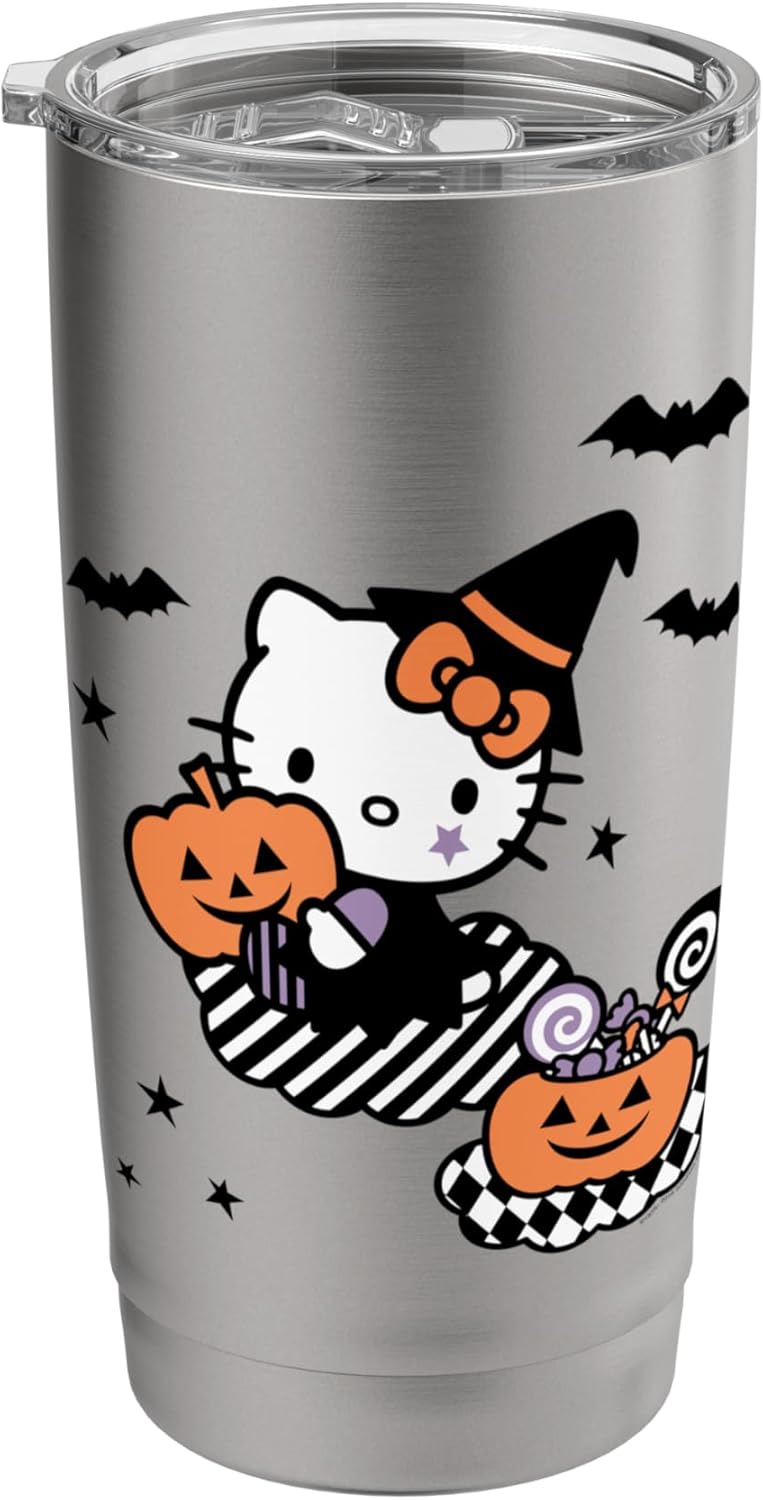 Hello Kitty Hello Kitty Trick or Treat Halloween Tee Shirt Stainless Steel Insulated Tumbler  - Image 1