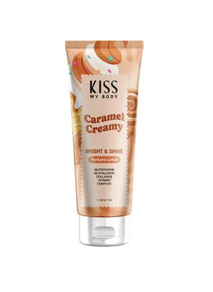 KISS MY BODY Bright And Shine Perfume Lotion Caramel Creamy 200g  - Image 1