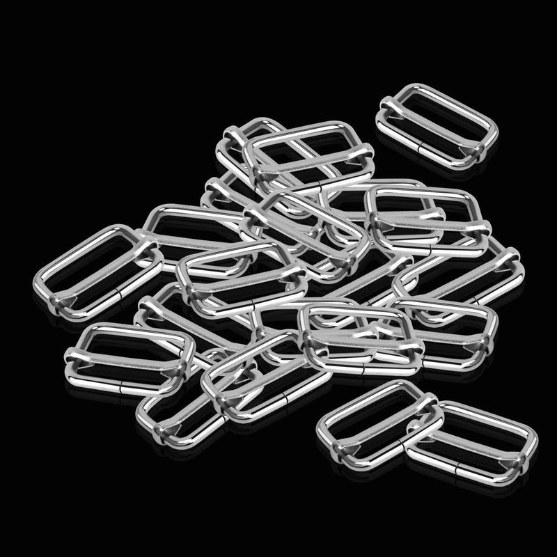 DOGNNAK Alcoon 30 Pieces Slide Buckle 1 inch Metal Triglide Slides Rectangle Adjustable Webbing Slider for Purse Making Bag Making Suspenders Making DIY Accessories Silver - Image 4