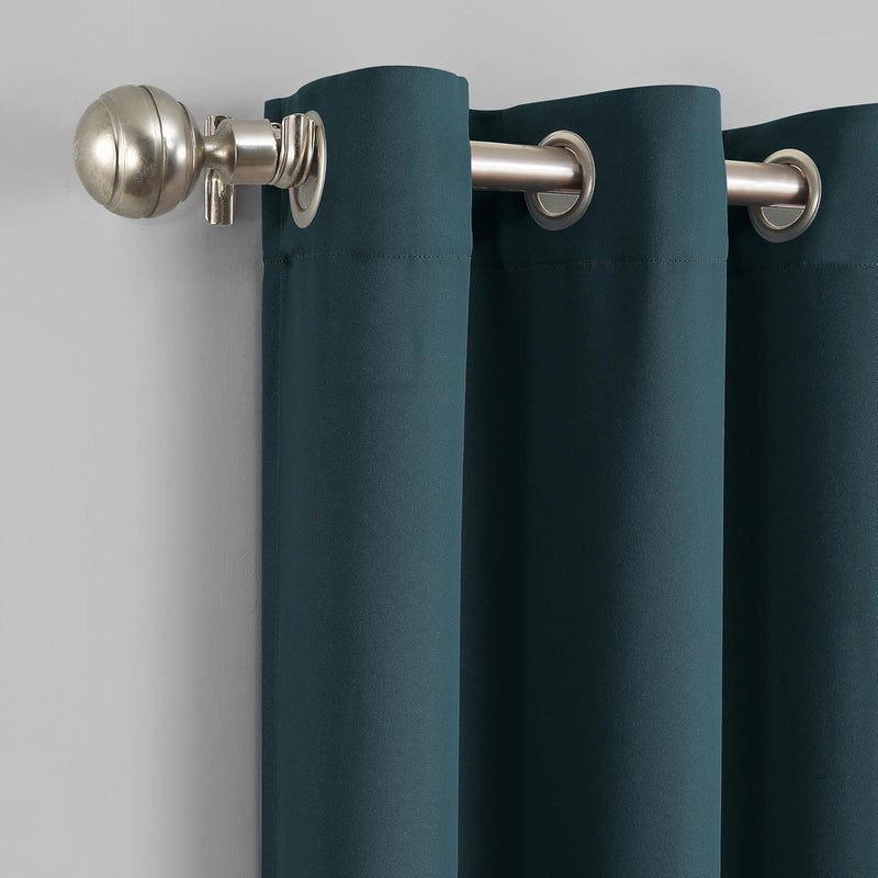 Sun Zero Easton Energy Saving Blackout Grommet Curtain Panel, 40" x 108", Teal - Image 2