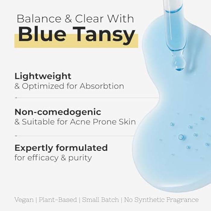 The Yellow Bird Yellow Bird Balancing Blue Tansy Face Oil 2 oz / 59 ml – Skin Glowing Serum. Collagen Support. Promotes Clear Skin Naturally. Wrinkle, Blemish & Pore Minimizer. Natural, Vegan Facial Moisturizer. - Image 4