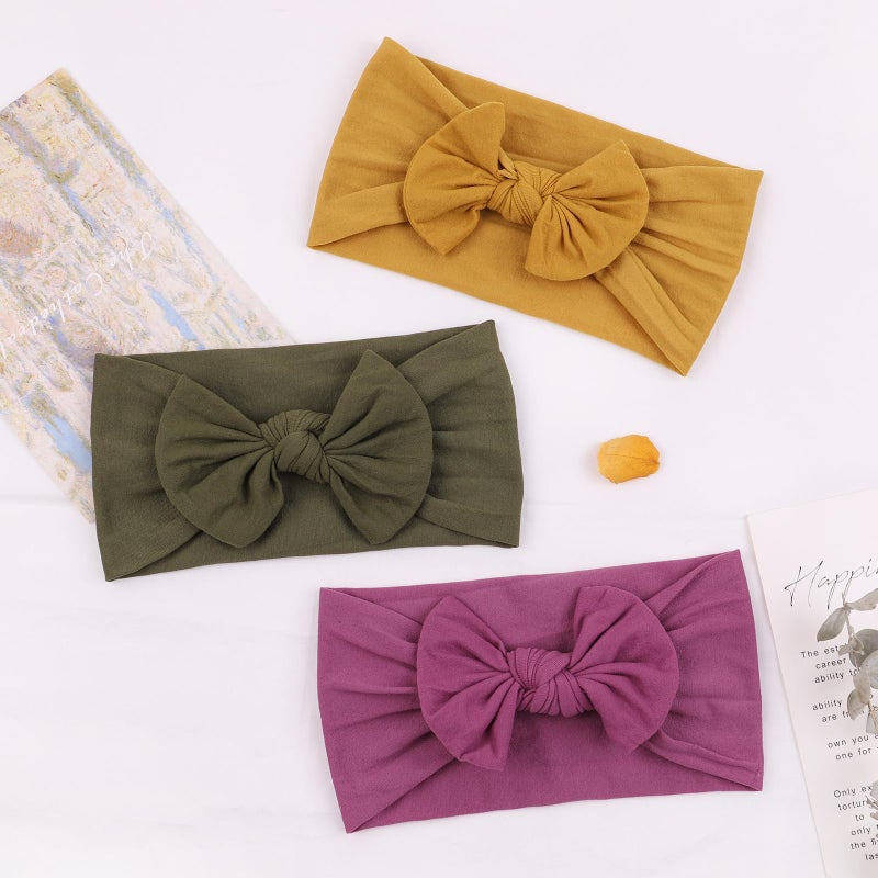ALinmo 16PCS Baby Nylon Headbands Hairbands Hair Bow Elastics for Baby Girls Newborn Infant Toddlers Kids Colorful - Image 4