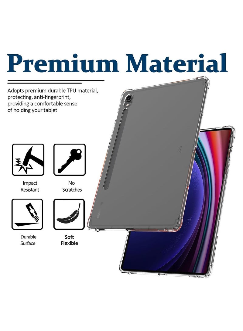 حافظة متوافقة مع جهاز Samsung Galaxy Tab S9 11.0 بوصة 2023 اللوحي، حافظة شفافة ناعمة من مادة TPU مقاومة للصدمات وخفيفة الوزن ومضادة للخدش  - Image 3