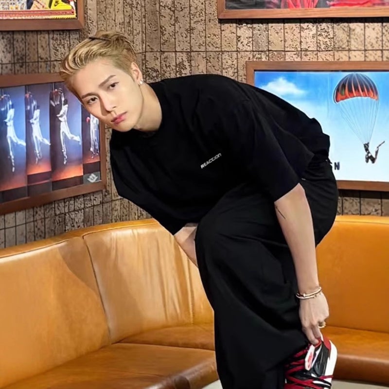 Jackson Wang Style Men's Heavyweight Cotton Short Sleeve T-Shirt - Image 1