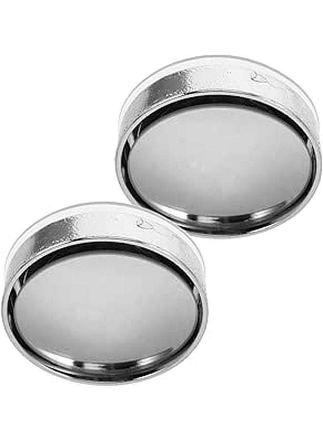 Convex Blind Spot Mirrors Silver Frame for Cars SUVs Trucks Motorcycles Trailers Boats - Image 1