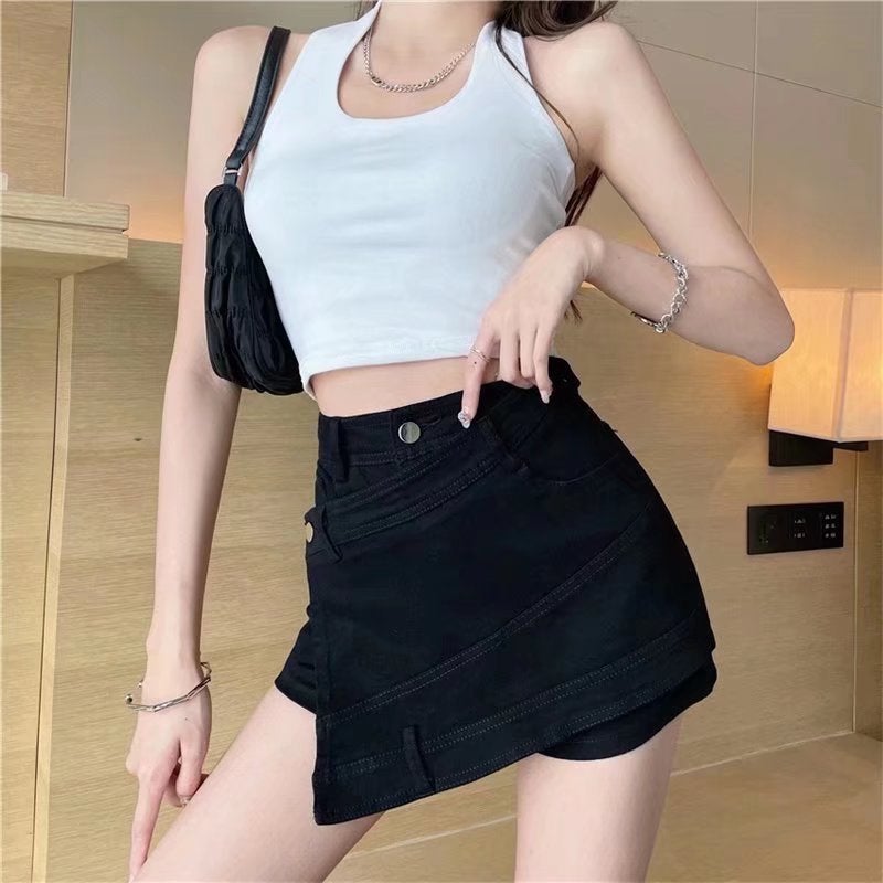 Summer Pink Denim Skirt Women'S A- Line Skirt Girls Anti-Light Skirt High Waist Skirt Ins Trendy Skirt - Image 1