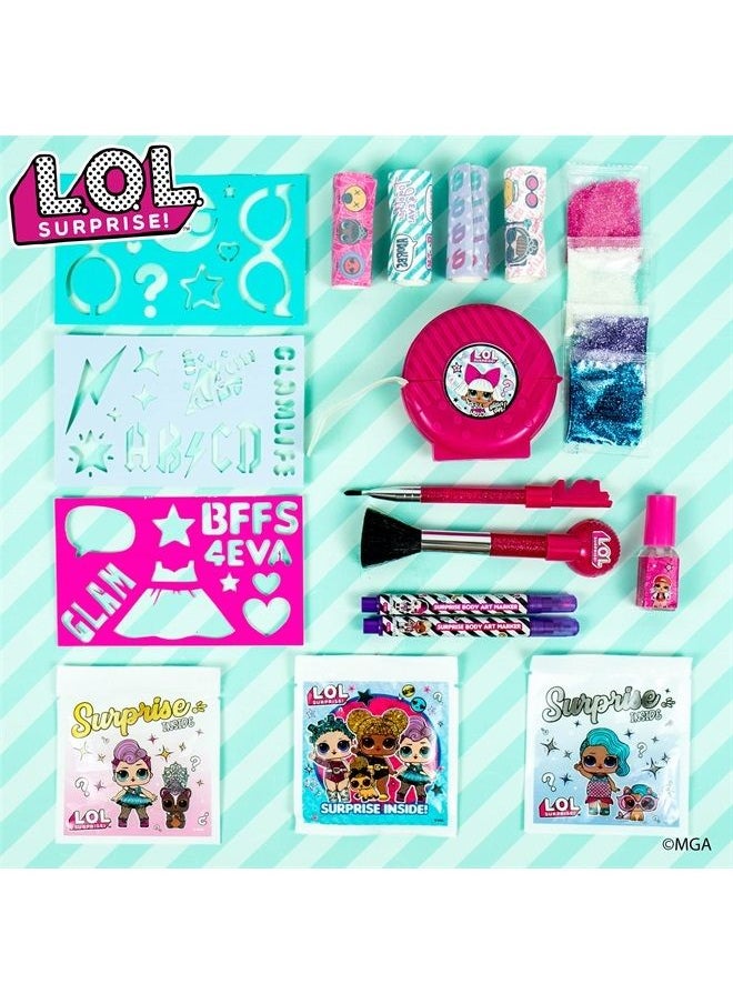L.O.L. SURPRISE! Tattoo Roll-Its by Horizon Group USA, LOL Surprise Tattoos for Kids, Unroll Over 1 ft. of Surprises, Includes Temporary Tattoos, Body Art Markers, Stencils, Glitter, Body Gems & More  - Image 2