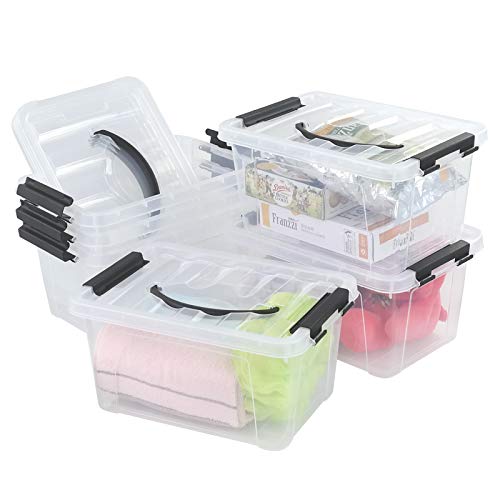 CadineUS 6-pack Clear Storage Boxes, Latching Storage Bins with Lids, 11.02'' x 7.71'' x 5.7'' - Image 3