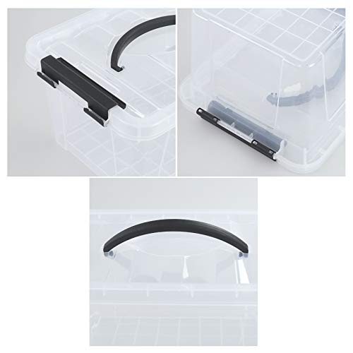 CadineUS 6-pack Clear Storage Boxes, Latching Storage Bins with Lids, 11.02'' x 7.71'' x 5.7'' - Image 4