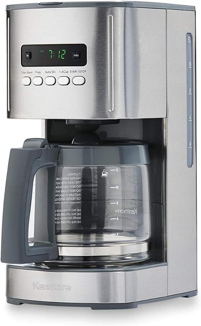 CUPALL Replacement Coffee Maker Carafe Compatible with Kenmore 100.40707310, Grey Handle & Lid - Image 5