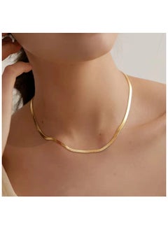 Solid Italian 14K Gold Plated Flat Snake Chain Zigzag Necklace 5mm Elastic Chain for Women - 16" - pzsku/ZD412C54E776E6ADBA407Z/45/_/1739197885/419fd5c3-759c-476d-9f6c-aa47c30afe9b