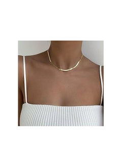 Solid Italian 14K Gold Plated Flat Snake Chain Zigzag Necklace 5mm Elastic Chain for Women - 16" - pzsku/ZD412C54E776E6ADBA407Z/45/_/1739197886/9b964c4c-7aab-4ce3-a67e-fb90d7b25979