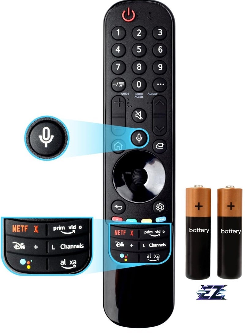 PopZa New Replacement Magic Remote Control MR22GA with Voice and Pointer Function by EFG WXYZ - Compatible with LG Magic Remote 2023 for LG Smart TV and LG TV Remote Control with battery - Image 1