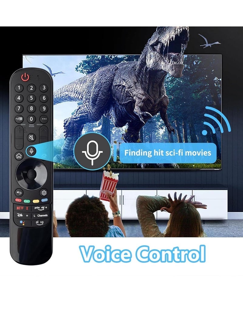 PopZa New Replacement Magic Remote Control MR22GA with Voice and Pointer Function by EFG WXYZ - Compatible with LG Magic Remote 2023 for LG Smart TV and LG TV Remote Control with battery - Image 4