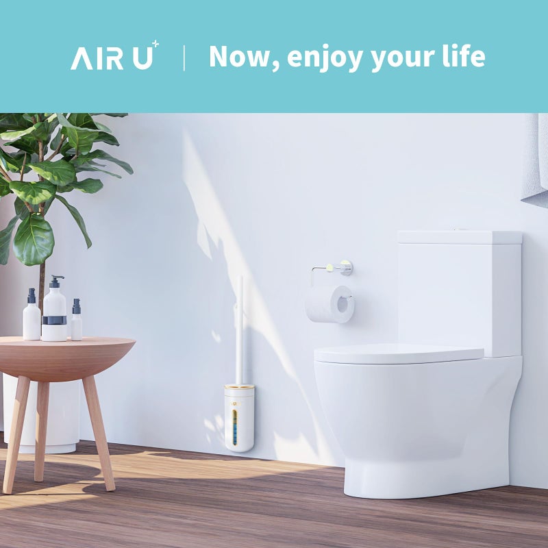 AIR U+ Disposable Toilet Brush, Toilet Bowl Cleaning System with 24 Count Wand Refill, Clean Brush Starter Kit with 1 Toilet Wand, 1 Storage Caddy and 1 Fragrant Tablet (1 + 24) - Image 2