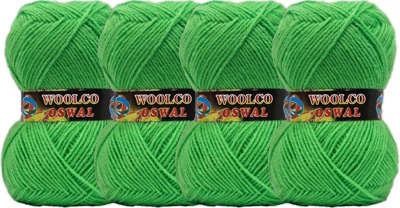 Woolco Oswal Brilon Acrylic Hand Knitting Yarn Balls Pack of 4 (50g Each) -Soft Wool Yarn for Knitting, Craft, DIY Projects, Sweaters, Scarves, Multicolor Wool Thread for Home Use (Sea Green) - Image 1