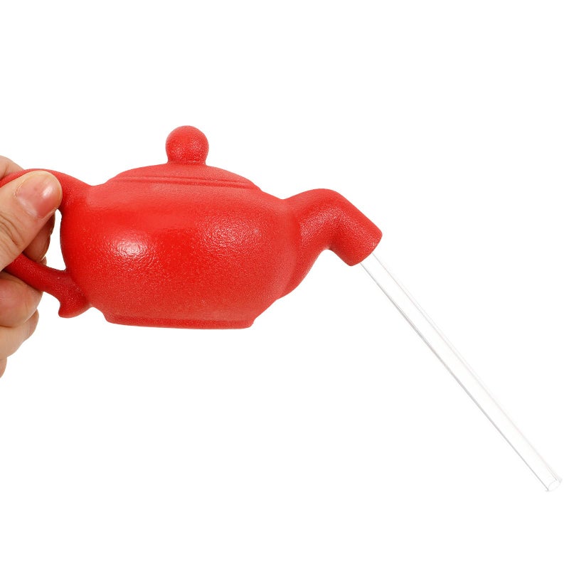 Floating Teapot Water Fountain Red Desktop Decorative Waterfall For Home Office Relaxation - Image 5