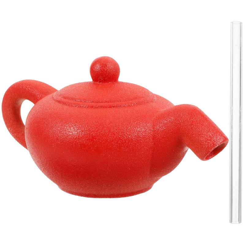 Floating Teapot Water Fountain Red Desktop Decorative Waterfall For Home Office Relaxation - Image 2