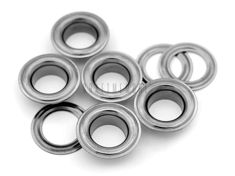 CRAFTMEmore 3/8" (10MM) ثقب 100 مجموعة من الحلقات المعدنية مع غسالات للملابس، الجلد، القماش (رمادي غامق) - Image 1