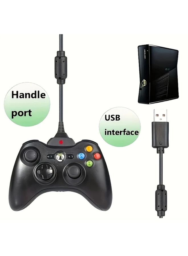 كابل شحن USB لجهاز تحكم Xbox 360 قطعة واحدة مع 2 غطاء عصا تحكم مضيء - Image 5