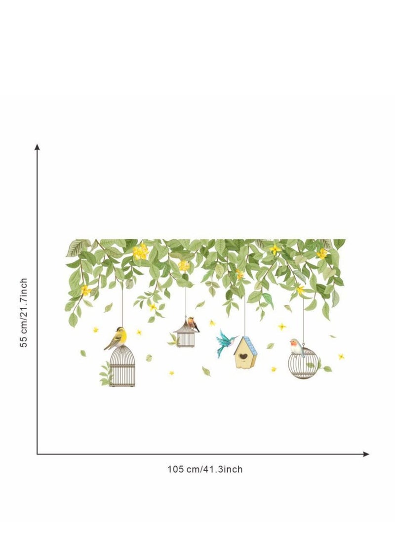 Bluejw Tropical Art Fresh Leaf Self-Adhesive Removable Wall Stickers Perfect For Bedroom Corner Skirting In Living Room - Image 2