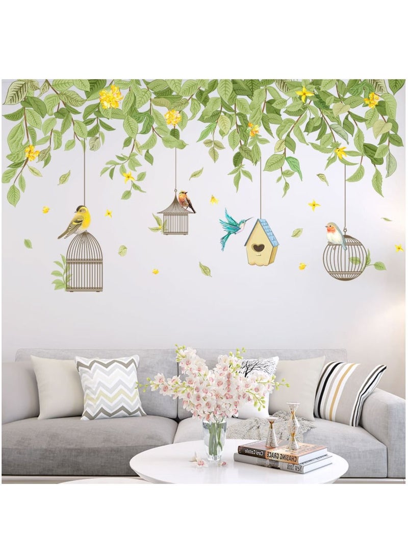 Bluejw Tropical Art Fresh Leaf Self-Adhesive Removable Wall Stickers Perfect For Bedroom Corner Skirting In Living Room - Image 1