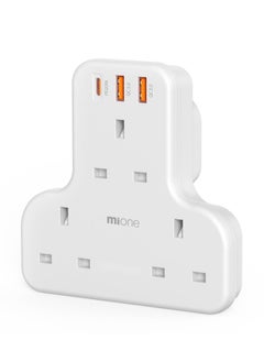 Multi-plug Extension power adapter 3-way wall charger Extensions socket  with 2 USB and 20W USB-C fast charging, socket charging station (without cable)