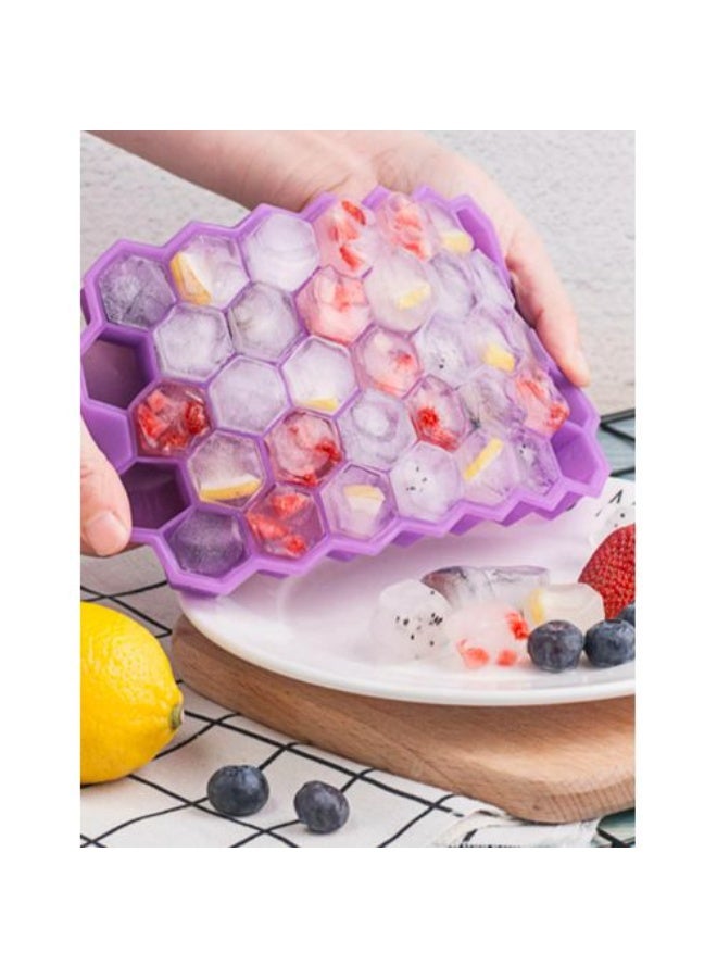 37-Cube Pink Silicone Ice Cube Tray – Flexible Stackable Freezer Ice Mold with Easy Release Design - Image 4