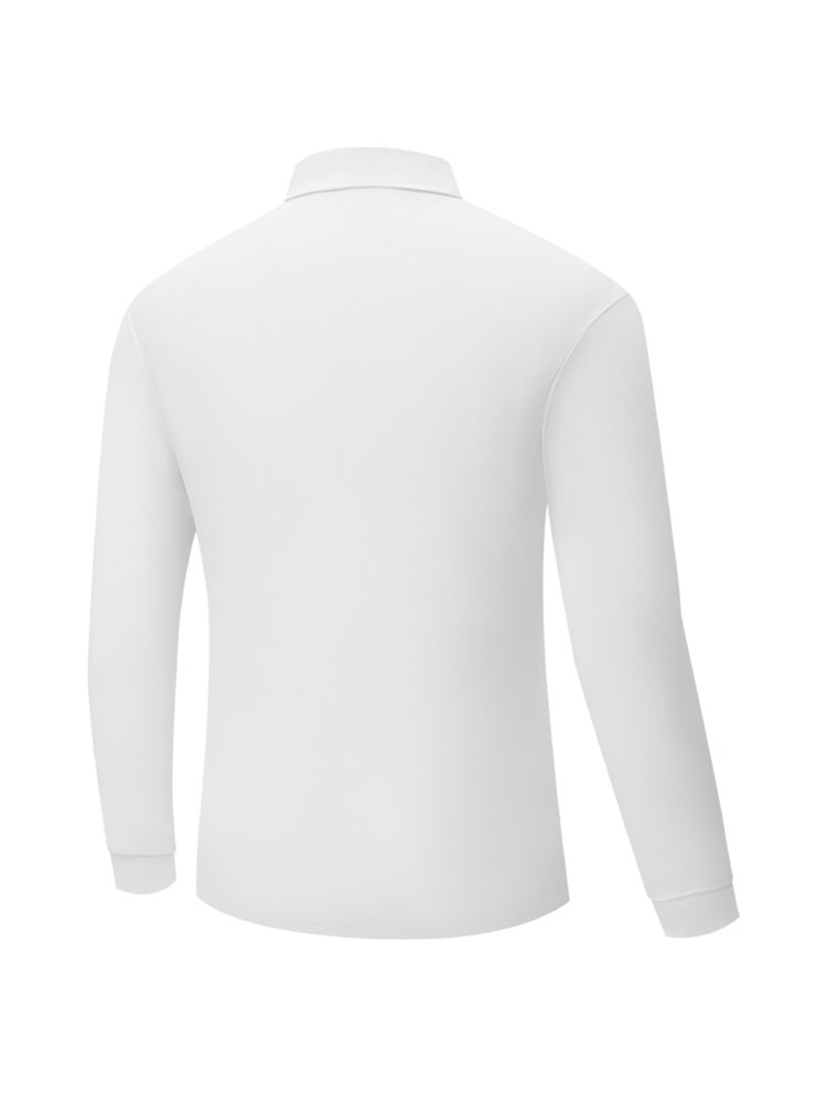 Men's Casual Long Sleeve T Shirt Basic Top Button Collared Shirt - Image 2