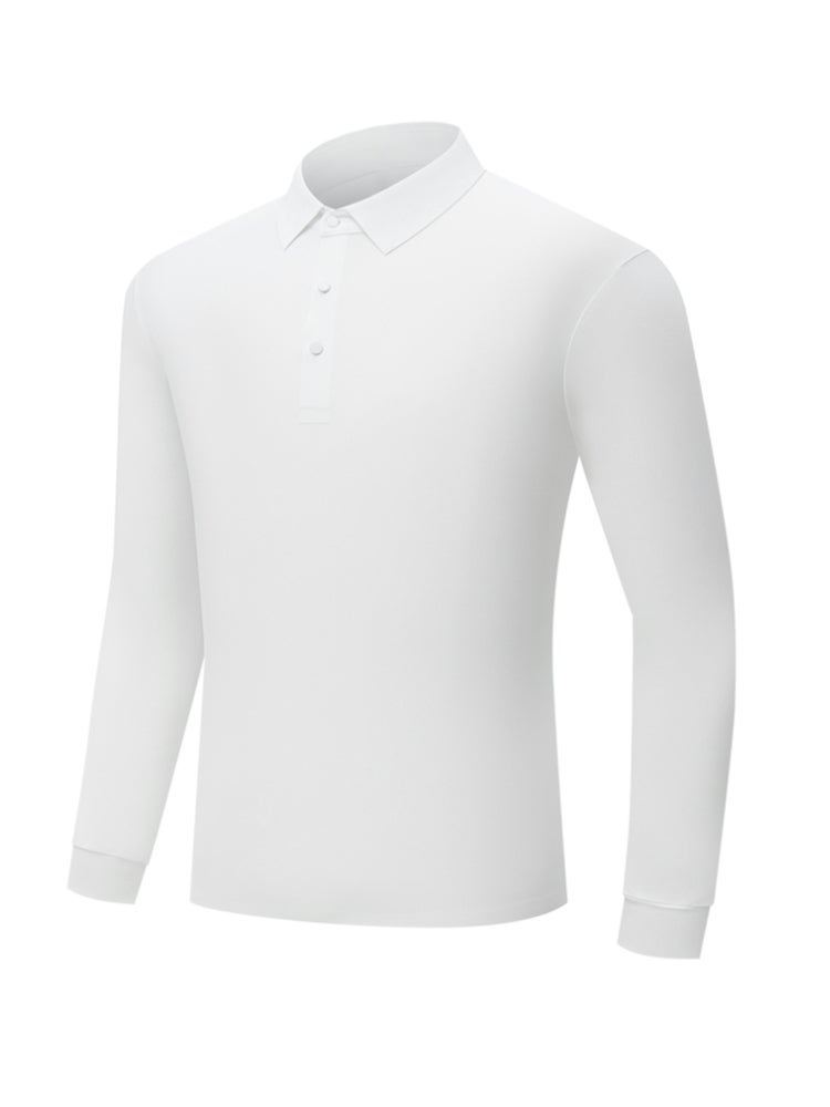 Men's Casual Long Sleeve T Shirt Basic Top Button Collared Shirt - Image 1