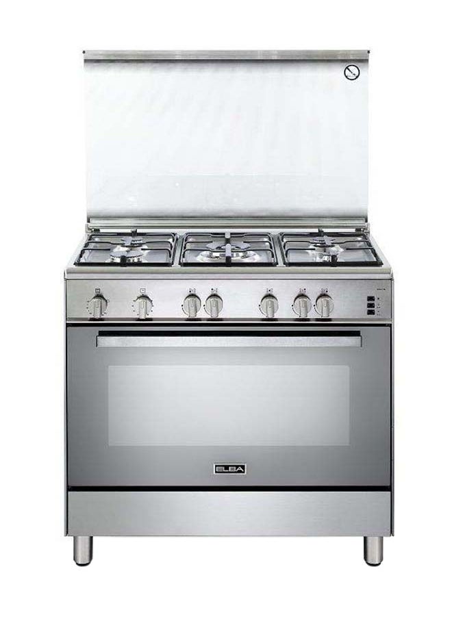 ELBA Gas Cooker 90Cm 5 Gas Burners Grill and Gas Oven Silver Stainless Steel  - Image 1