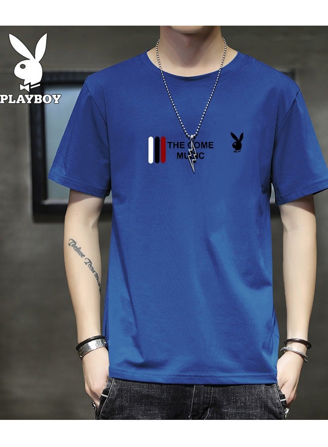 PLAYBOY Fashion Men's Slim Fitting Casual Printed Elastic T-shirt  - Image 1