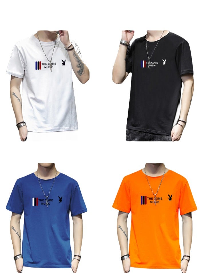 PLAYBOY Fashion Men's Slim Fitting Casual Printed Elastic T-shirt  - Image 2