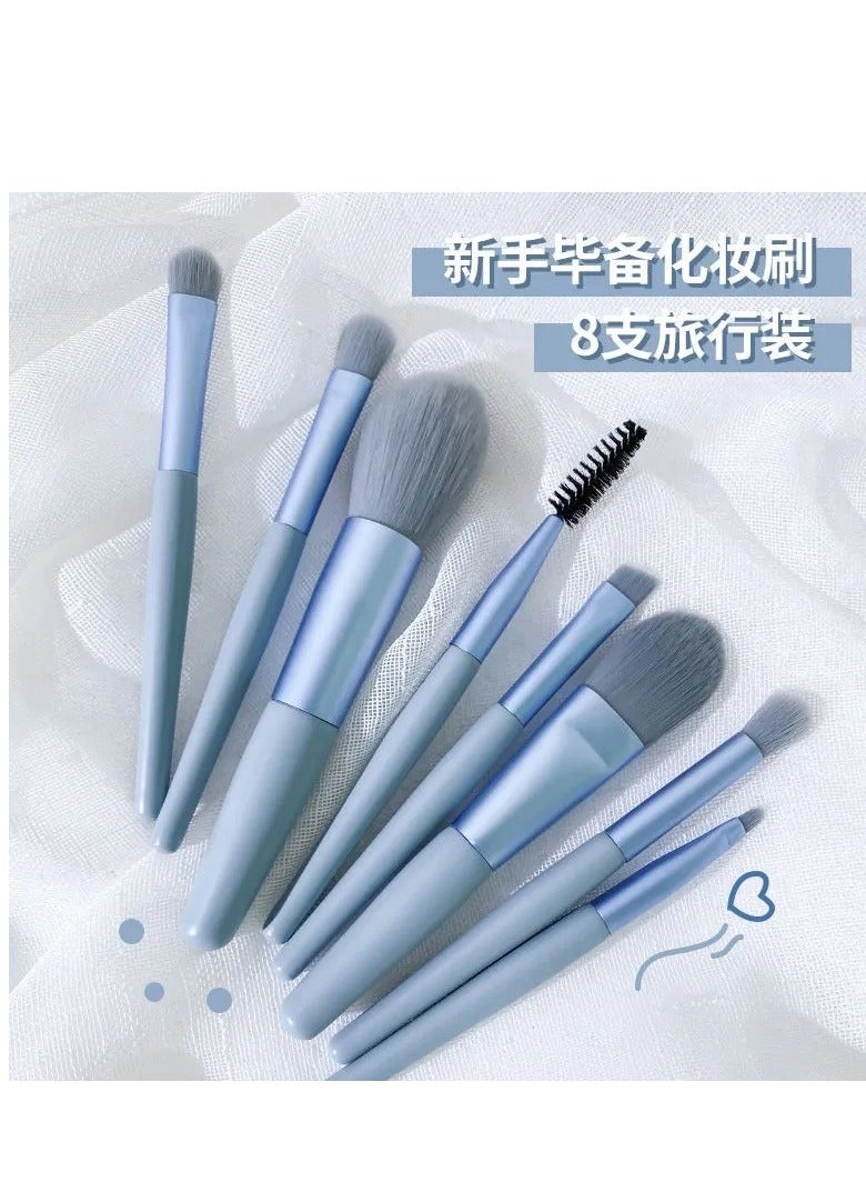 Soft Bristle 8-Piece Mini Makeup Brush Set: Morandi Eyeshadow Brushes, Blush Brushes, Complete Makeup Brushes, Beauty Tools - Image 2