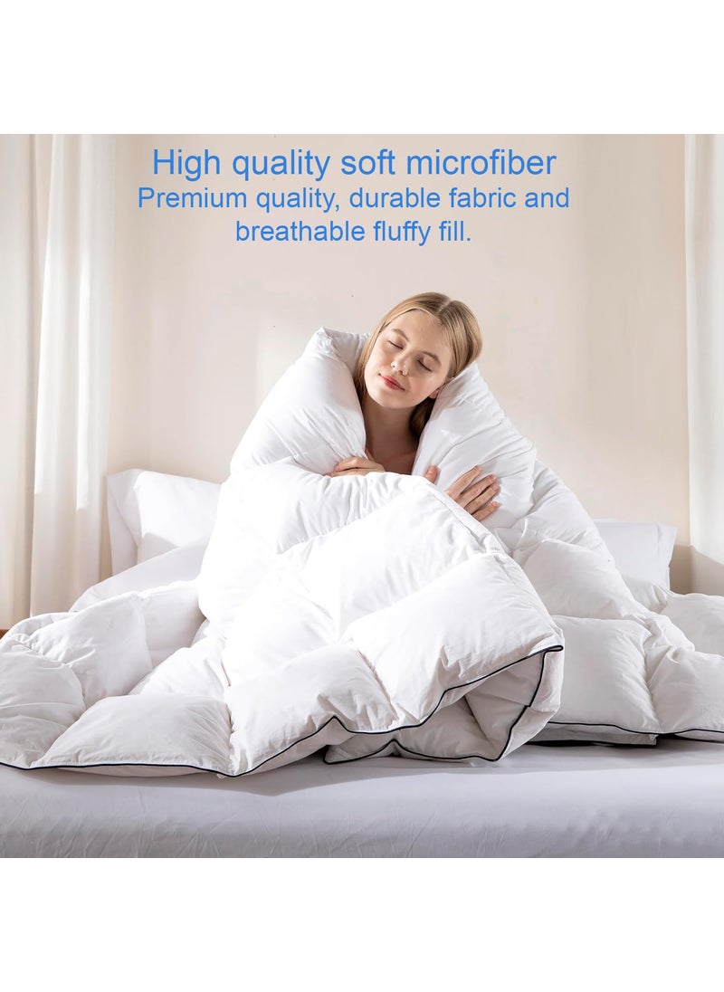 Grace Linen 500 GSM Winter Comforter Single Size 60X90 Unique Design Heavy Winter Comforter 500 GSM Microfiber Fill DuvetBlanket Single Size IvorySilver Grey Color  - Image 5
