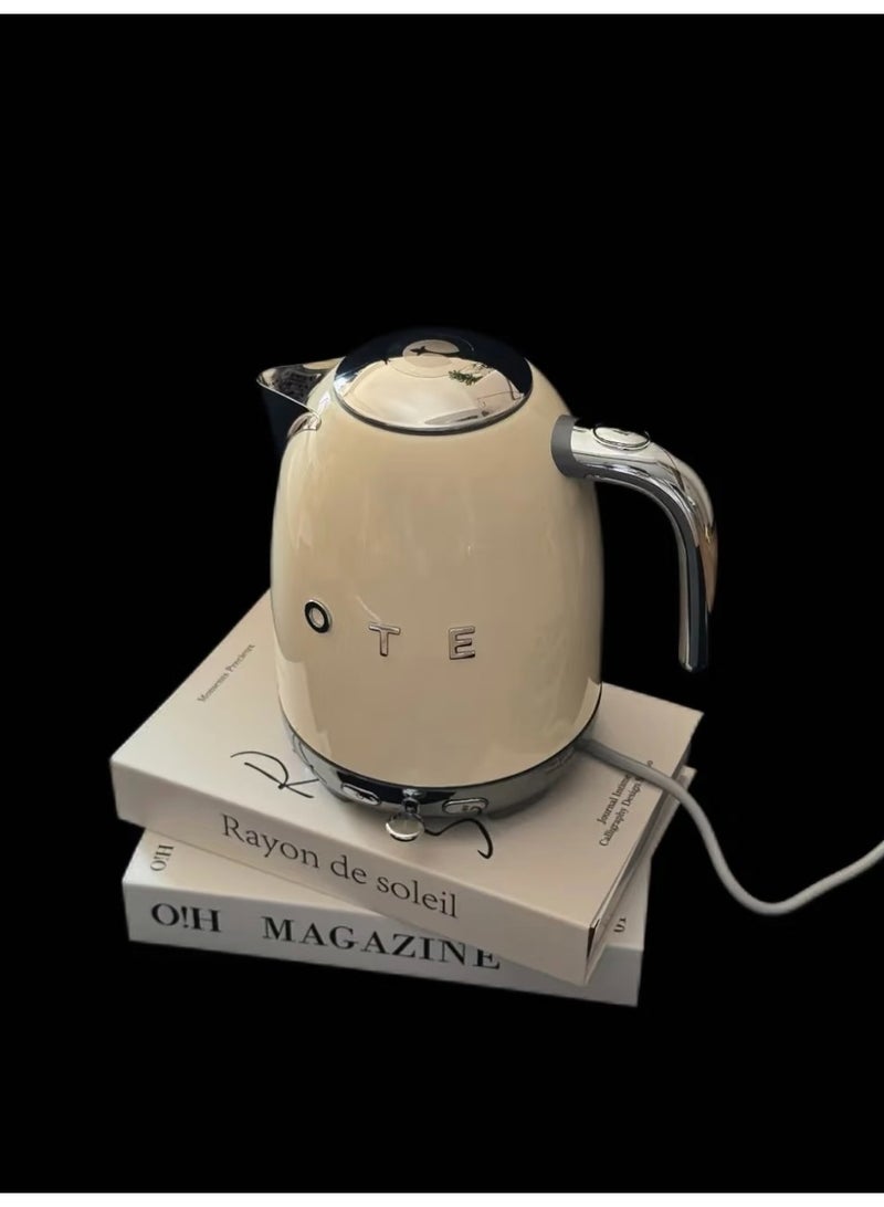OTE 800ml Retro Electric Kettle, Medical Grade SUS316 Stainless Steel Inner Liner, Double-Layer Anti-Scald, Ergonomic Handle & Bionic Seagull Spout Cream - Image 2