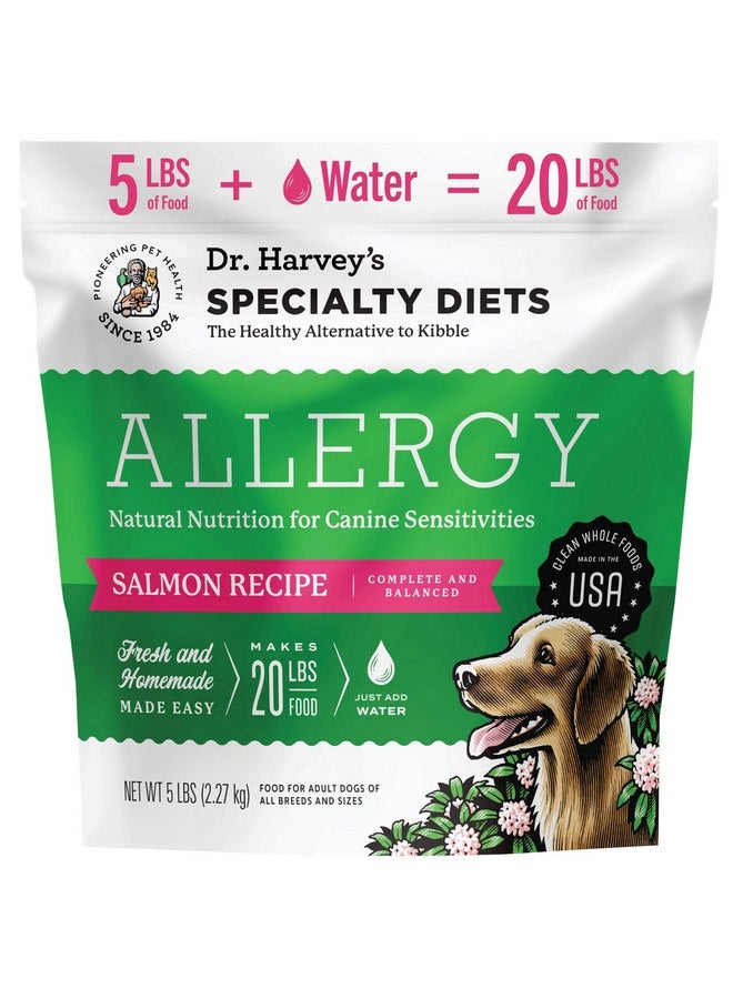 دي آر. هارفي وصفة سمك السلمون من دكتور هارفيز سبيشاليتي دايت للحساسية، طعام كلاب مناسب للبشر للكلاب التي تعاني من الحساسية والحساسية (5 أرطال) - Image 1