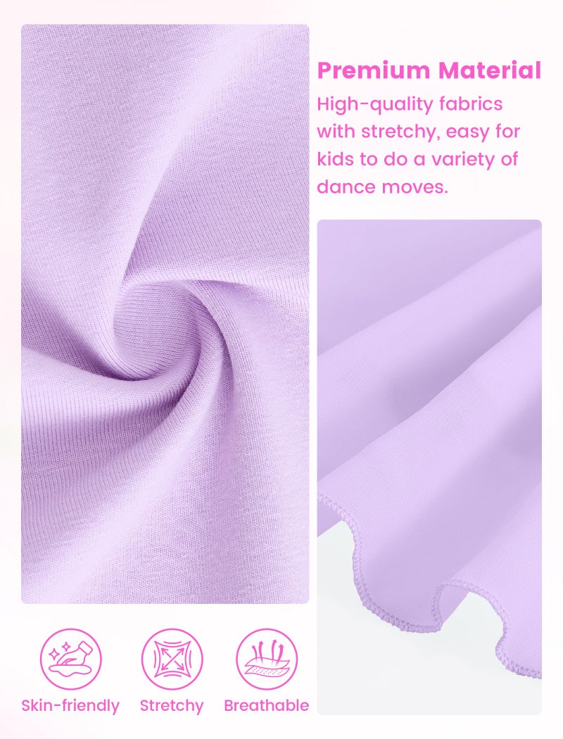 Gogokids Girls Ballet Leotards Toddler Shoulder Strap Dance Dress Outfit with Removable Skirt Combo 3-4T Purple - Image 5