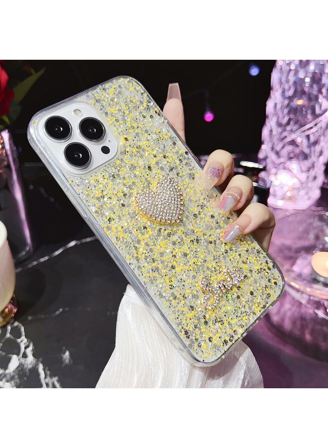 S-TOP Case For iPhone 12 Pro Max Starry Sequin Diamond Heart Epoxy TPU Phone Case - Image 3