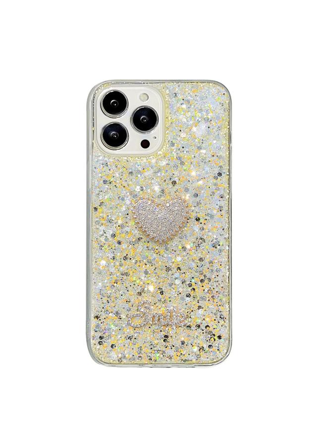 S-TOP Case For iPhone 12 Pro Max Starry Sequin Diamond Heart Epoxy TPU Phone Case - Image 1