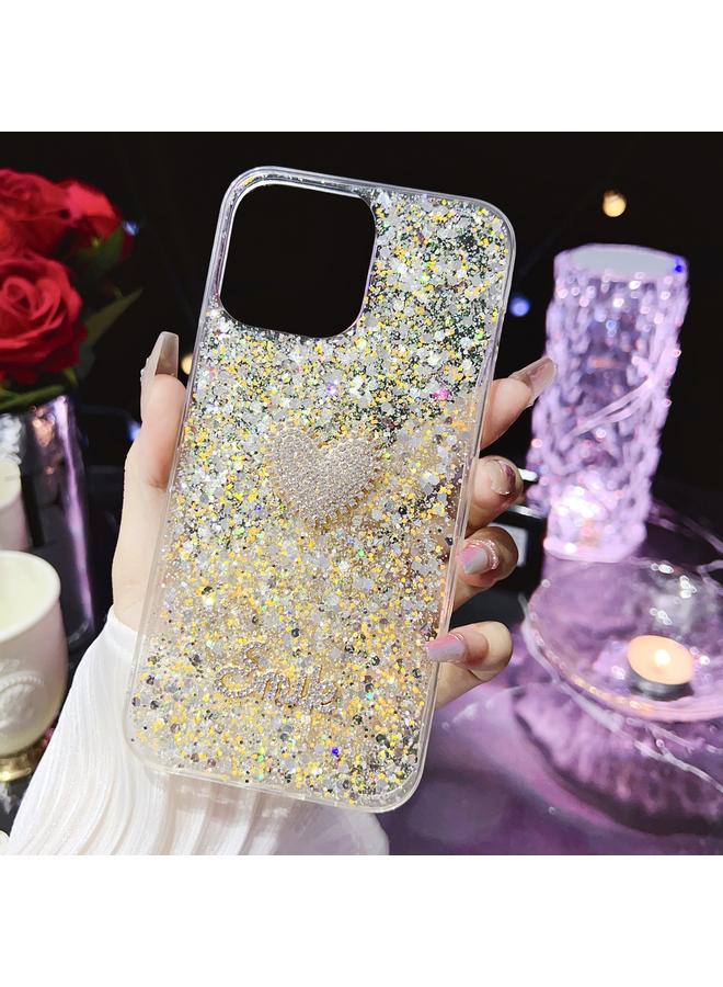 S-TOP Case For iPhone 12 Pro Max Starry Sequin Diamond Heart Epoxy TPU Phone Case - Image 2