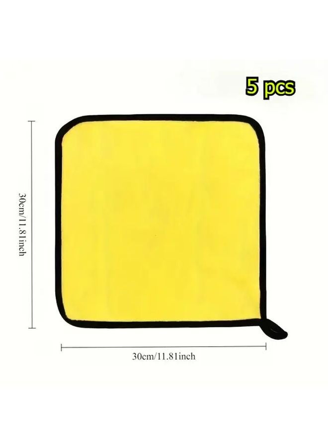 Premium Microfiber Car Cleaning Cloths 5 Pcs Super Absorbent Scratch Free Quick Dry Towels - Image 2
