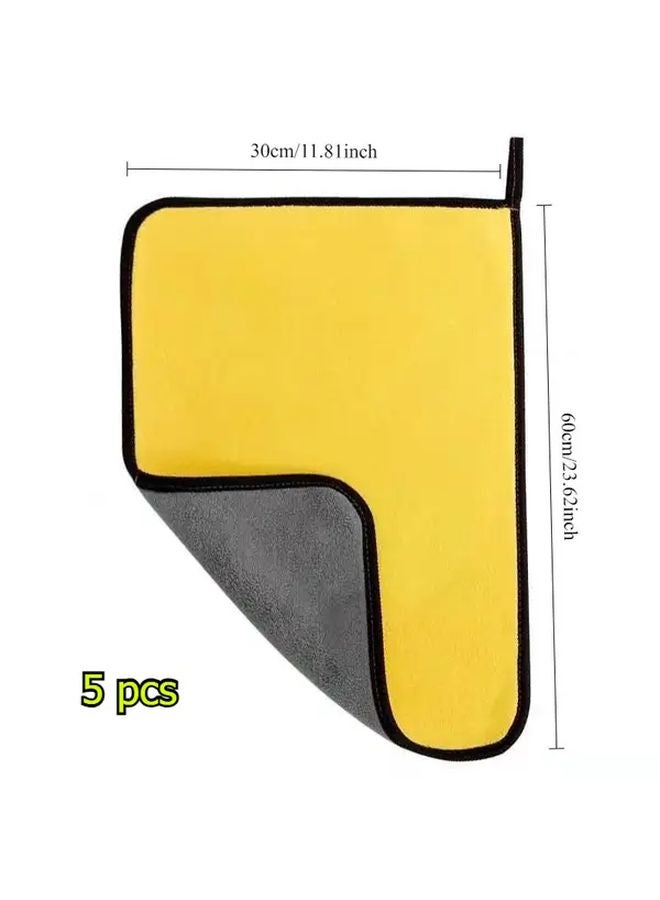 Premium Microfiber Car Cleaning Cloths 5 Pcs Super Absorbent Scratch Free Quick Dry Towels - Image 3