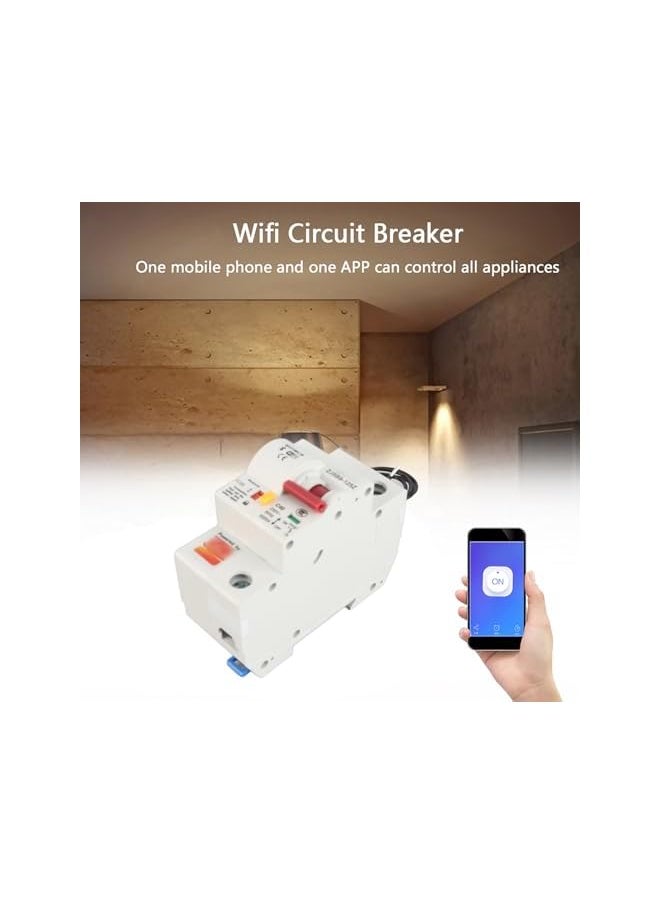 promass PA66-DSM Flame Retardant Shell Wifi Circuit Breaker Phone APP Remote Switch AC220V 1P 40A