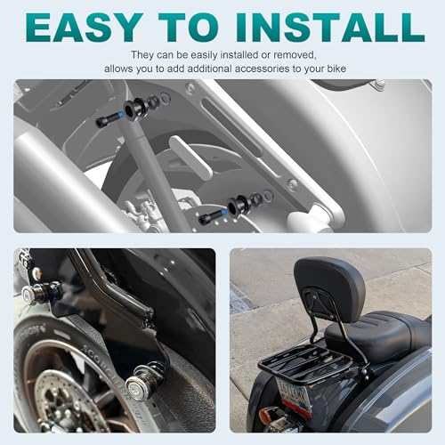 MoKitDora Hold Fast Sissy Bar Docking Hardware Kit for Harley 2018-later Softail Fat Boy FLFB, FLFBS, FXBR FXBRS FLDE, FLHC, FLHCS, Slim FLSL, FXBB, FXFBS, FLSB, FXLR, FXLRS and FXST Models, Black - Image 4