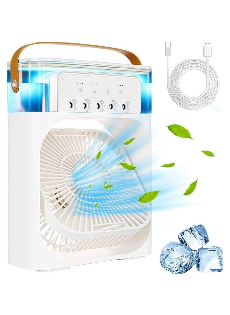 Generic Portable Air Conditioner, Air Conditioner, Cooling Fan with Ice Tray,900ML Evaporative Personal Air Cooler Fan with 5 Mist, 7 Night Light, 8H Timer, Small Air Conditioner for Bedroom Office  - Image 2